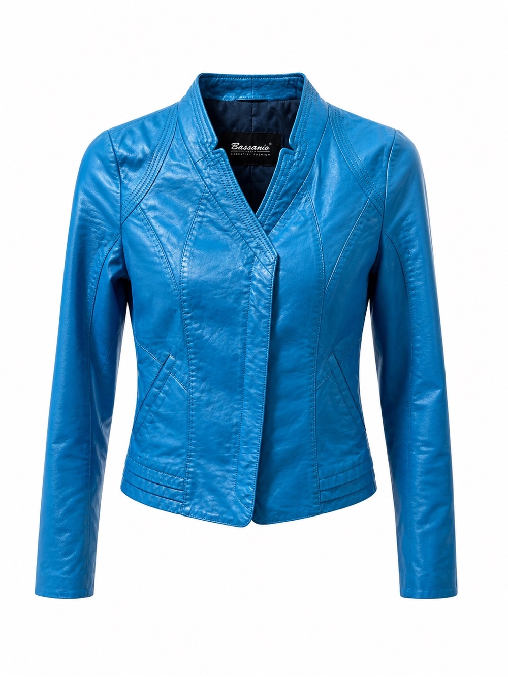 Vintage Blue Lambskin Leather Moto Jacket Y2K 💙